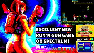 Asymmetry - Excellent New Run N Gun ZX Spectrum Game - Part Of YRGB 2025 Retro Game Competition!