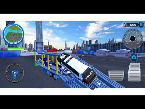 US Police Multi Level Car Transporter | Police Limousine Car Transported By Truck - Android Gameplay