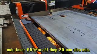 Cắt thép dày 20 mm siêu mịn trên máy laser 6000w. #raytools #cypcut #6000w
