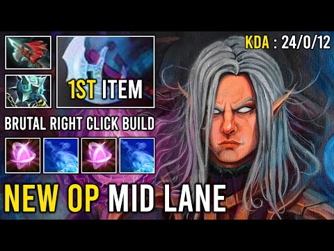 New OP Mid Lane Carry Invoker Brutal Right Click Build 1st Item Manta Style 100% Zero Death Dota 2
