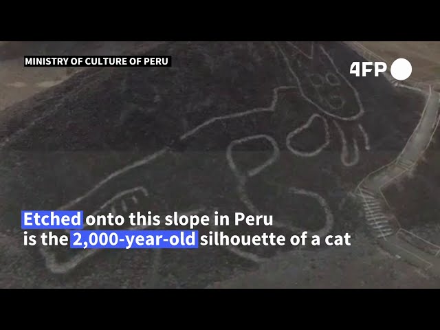 Peru unveils 2000-year-old giant cat etching at famous Nazca site