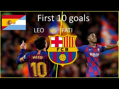 Ansu Fati's first 10 goals VS Lionel Messi's First 10
