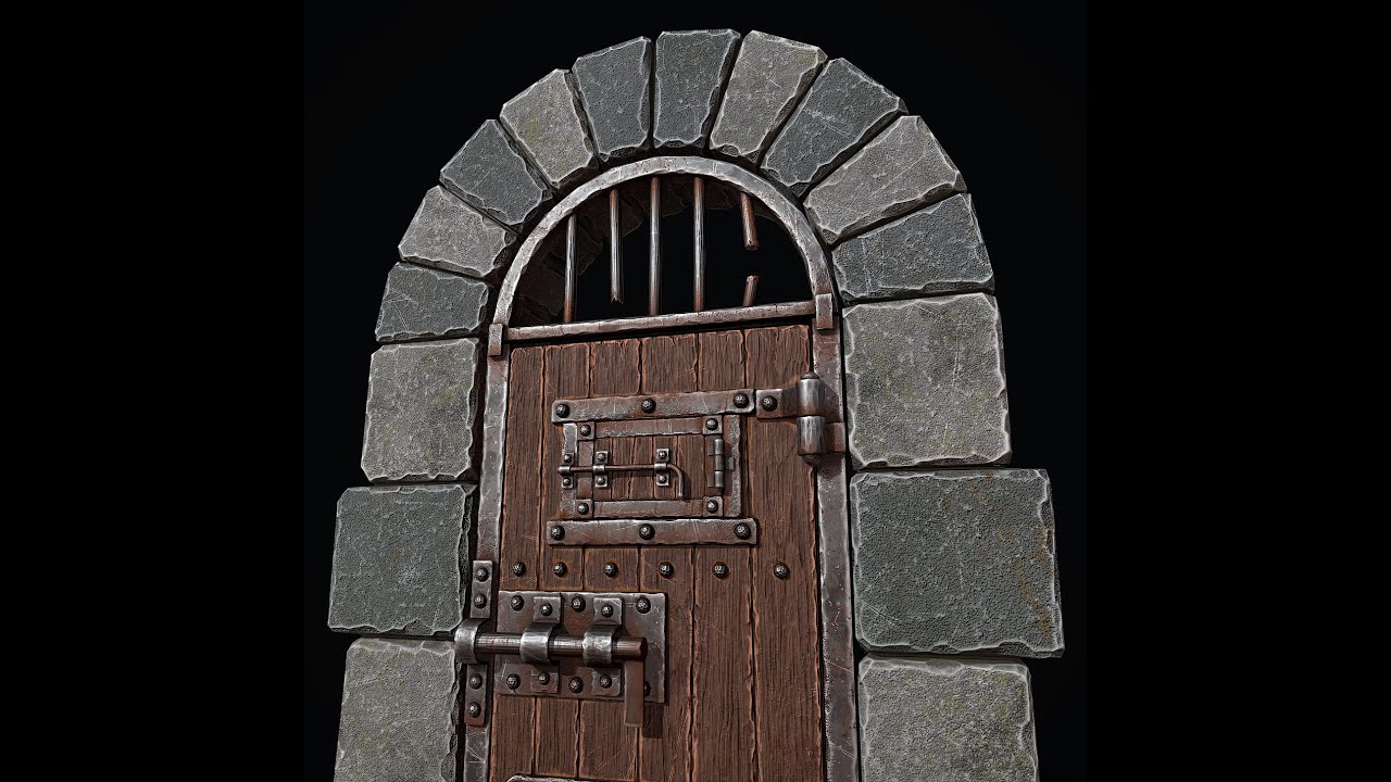 Medieval Dungeon Door 3D Model