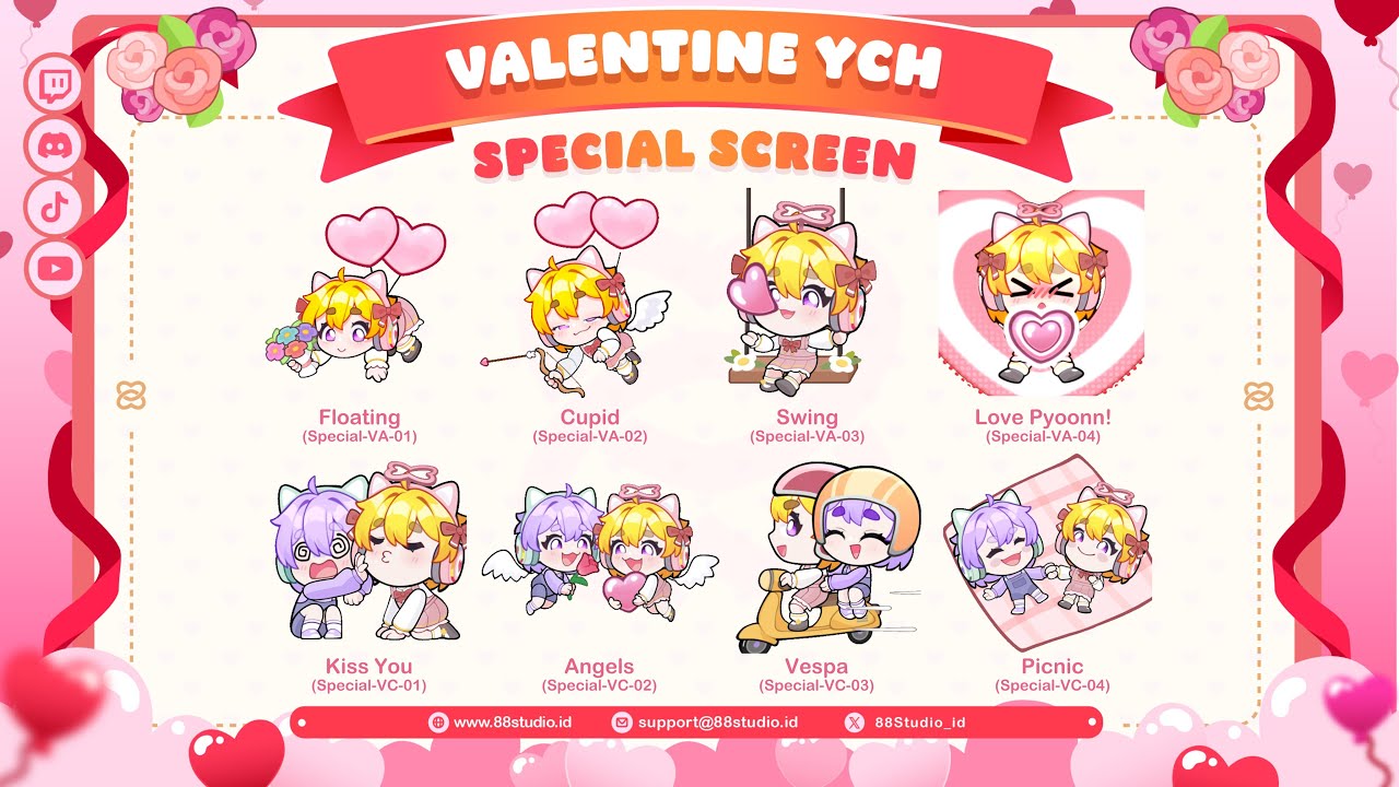 Valentine YCH Chibi Art + Bonus Special Animation Screen