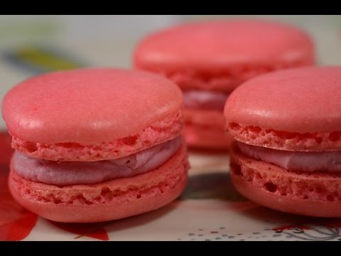 Raspberry Macarons Recipe Demonstration - Joyofbaking.com