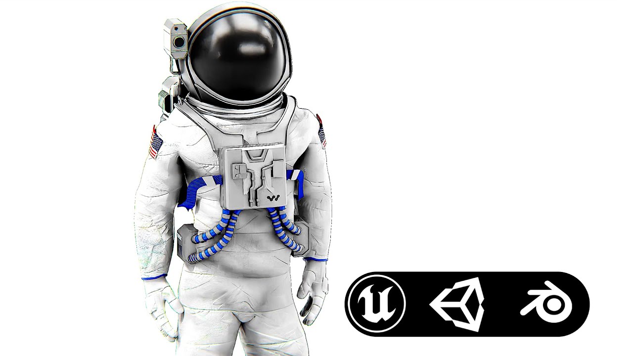 Astronaut M-50 Auto-Rig Pro Rigged For Mixamo Unreal Engine Unity 3D Model