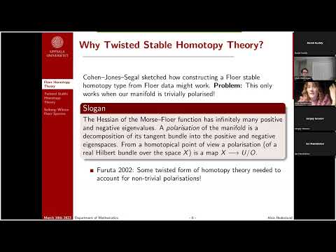 Seiberg Witten Floer theory and twisted spectra.