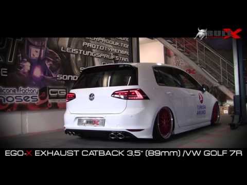 VW Golf 7 R 3,5" CATBACK (89mm ab Kat) Exhaust Sound Klappenauspuff Sportauspuff Bull-X Ego-X