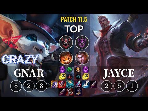 RW Crazy Gnar vs Jayce Top - KR Patch 11.5