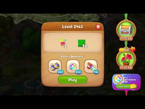 Gardenscapes Level 2463 With No Boosters - Lake Treasure: Find the Next Sign