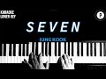 Jungkook - SEVEN Karaoke LOWER KEY Slowed Acoustic Piano Instrumental Cover [MALE KEY]