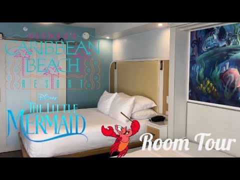 Caribbean Beach Newly Refurbished Little Mermaid 5th Sleeper Room Tour!