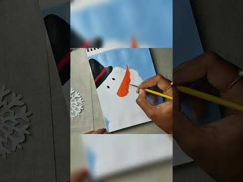 How to Paint the Cutest Snowman Painting Tutorial | #shorts