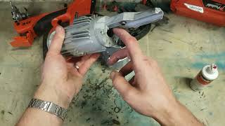 Service and repairing a Paslode IM350+ nail gun that misfires and miss the nails.