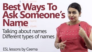Best ways to ask someone&#39;s name - Learn English expressions with &#39;NAME&#39; - English Lesson