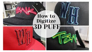 How to Digitize 3D PUFF Embroidery / How to Digitize With Hatch / 3D Puff for Beginners #3dpuff