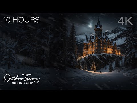 The Warmth of the Castle Awaits | Howling wind and blowing snow for Relaxing | Studying | Sleeping