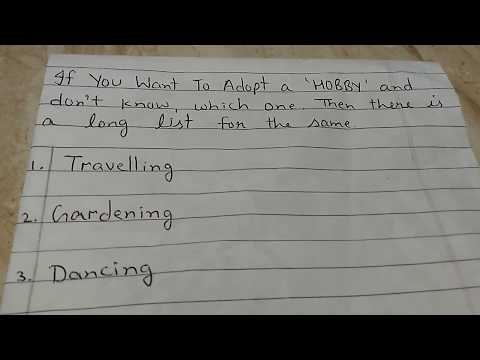 List of interesting "HOBBIES" for the students to enjoy and relax after exam schedule. Video