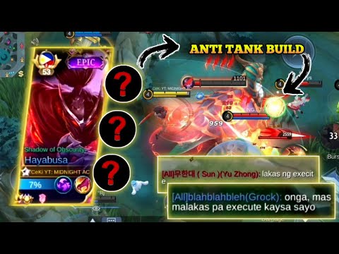 HAYABUSA ANTI LIFESTEAL BUILD AND ROTATION! | TOP GLOBAL GAMEPLAY - MLBB