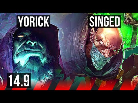 YORICK vs SINGED (TOP) | 8/1/6, 6 solo kills, 500+ games | KR Master | 14.9