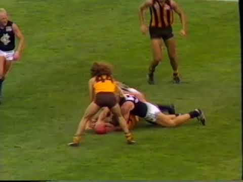 1986 Round 1 VFL Hawthorn Vs Carlton at VFL park, 20 mins  Sevens Big League, Highlights of 3rd Quar