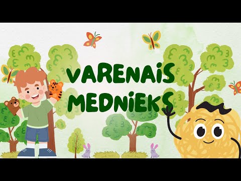 Raušuks - Varenais mednieks - videoklips - Video ar vārdiem / DZIESMAS BĒRNIEM / Raušuka dziesmiņas