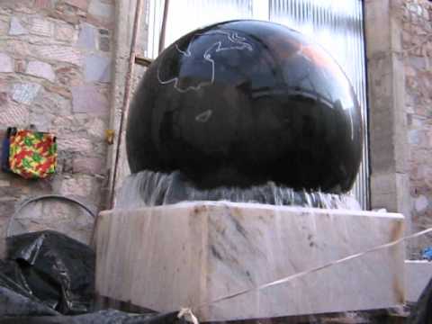 svart granit boll,vatten-funktionen,granit världen fontän,roterande klot fontän
