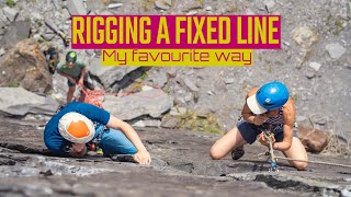 My favourite way to rig a fixed line for abseiling, top rope solo etc. #climbing #trs #rappelling