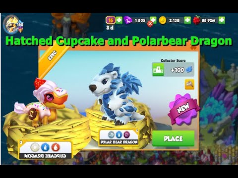 Hatched Cupcake and Polarbear Dragon-Dragon Mania legends | New Year's Play Event | DML