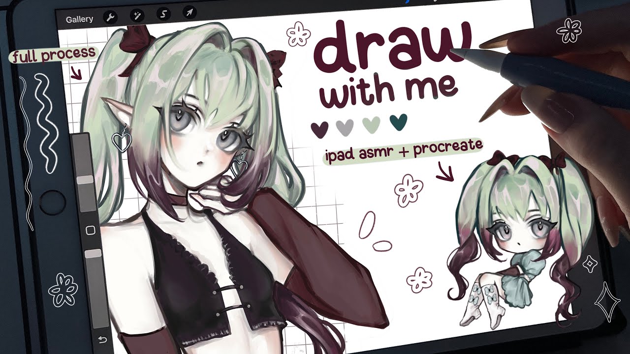 draw with me ★ chelsie .ᐟ ˚✧ ˖  [procreate, real time process, ipad asmr, new character ]