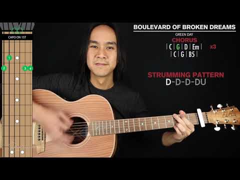 Boulevard of Broken Dreams ACOUSTIC Guitar Cover Green Day 🎸|Tabs + Chords|