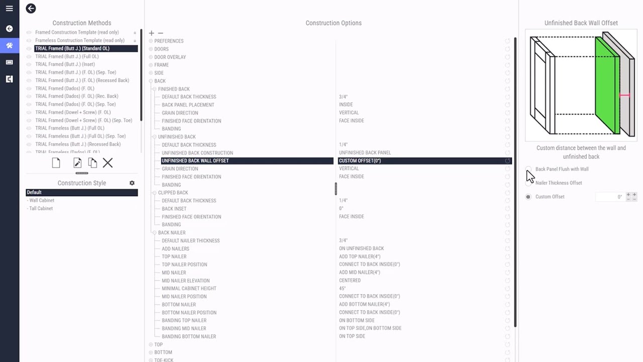 Construction Method: Backs