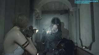 Resident Evil 2 Remake - Katherine Warren Meets REAL Nemesis (Mr.X Replaced) *read desc*