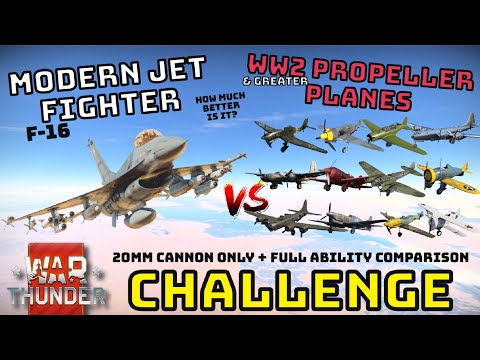 [UPDATED] F-16 VS PROP PLANES OF ALL TIME PERIODS - How Many Needed To Win? - WAR THUNDER