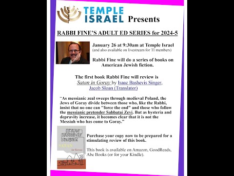 Rabbi Fine reviews Satan in Goray by Isaac Bashevis Singer