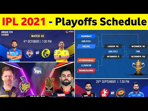IPL 2021 Playoffs Schedule - IPL 2021 Playoffs Teams || IPL 2021 Qualifier Schedule & Time Table