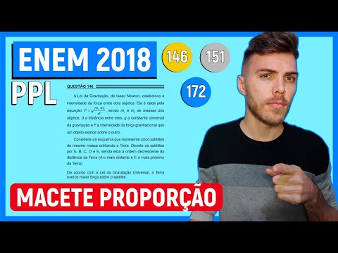 🛑PROPROÇÃO - 146 Enem 2018 PPL -  A Lei da Gravitação, de Isaac Newton, estabelece a intensidade da