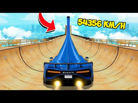 NO BRAKES DOWN THE MEGA SPRING RAIL IN GTA 5 - EXPERIMENT IN GTA 5