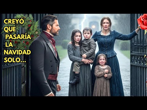 💔EL DUQUE VIUDO CREYÓ QUE PASARÍA LA NAVIDAD SOLO HASTA QUE  UNA MUJER CON 3 HIJOS LLEGÓ A SU PUERTA