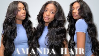 *MUST HAVE!* 😍 30 Inch Loose Wave Curtain Bang Wig | Glueless Install | Ft. Amanda Hair
