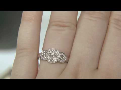 0.60ct Trilogy Halo Diamond Ring HD051
