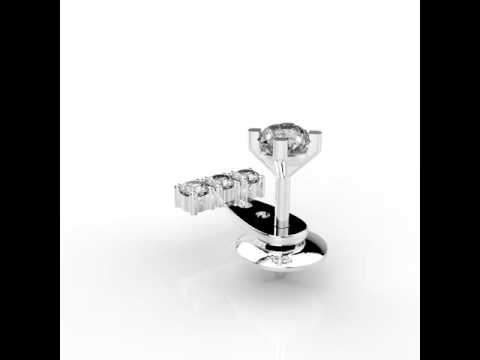 EARRINGS - JENNYFER 3, Earring Platinium & Quartz White