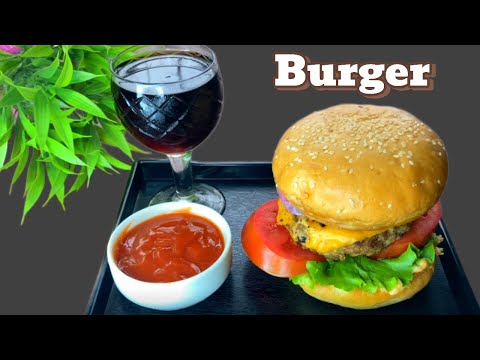 Restaurant Style Beef Cheese Burger | Juicy Beef Burger Recipe | How To Make Burger Patty |