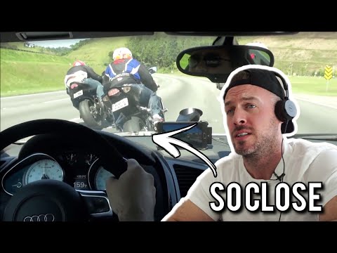 Reaction to Epic Highway Chase Between 600HP Audi R8 and Superbikes - You Won't Believe This!