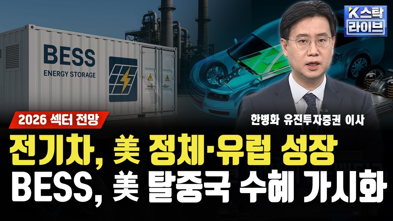 [2026 섹터 전망] 전기차, 美 정체·유럽 성장...BESS,  美 탈중국 수혜 가시화ㅣ한병화 유진투자증권 이사ㅣ#?