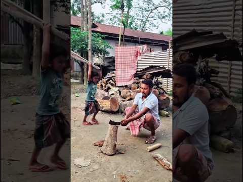 #ดูเขากำลังผ่าฟืนนั่นสิ😂