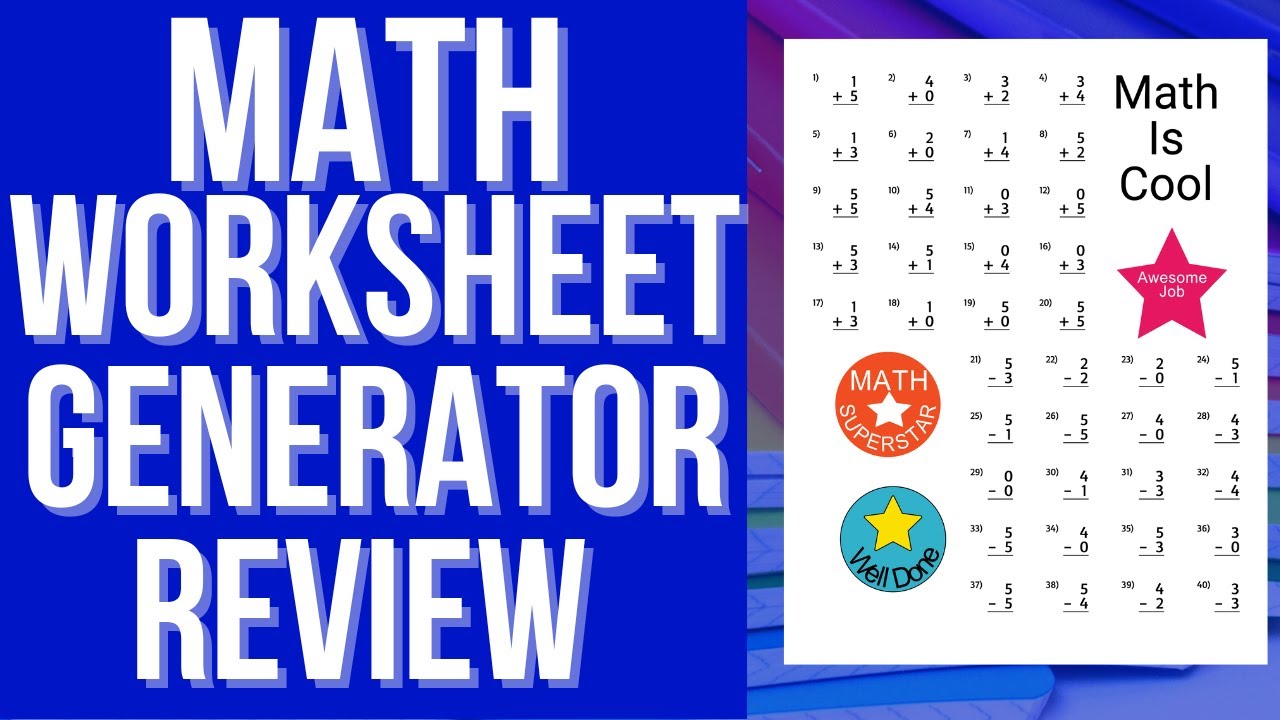 Math Worksheet Generator Review | Create Books, Printables and Digital Activity Books