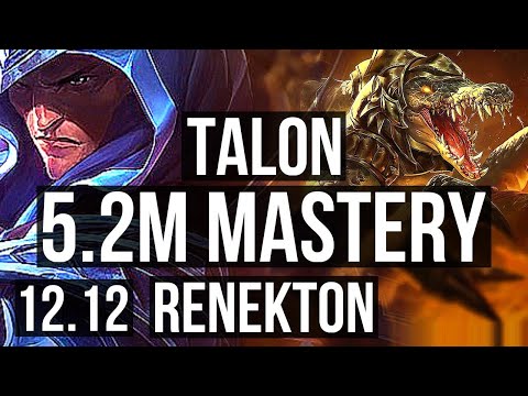 TALON vs RENEKTON (TOP) | 12/1/16, 5.2M mastery, 1400+ games, Godlike | EUW Master | 12.12