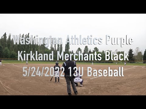 Washington Athletics Purple - Kirkland Merchants Black (5/24/2022) Baseball 13U