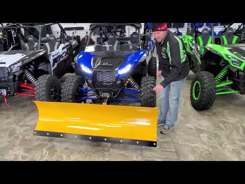 It's mounted up! Warn Snow Plow on Kawasaki KRX 1000